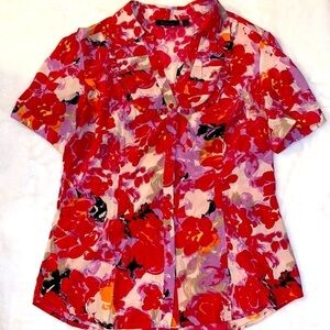 Semantiks Silk Button Down Floral Blouse
